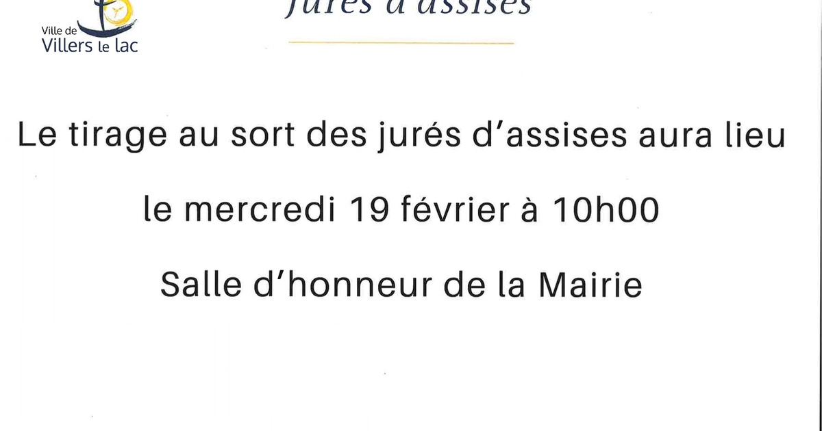 TIRAGE AU SORT DES JURÉS D'ASSISES